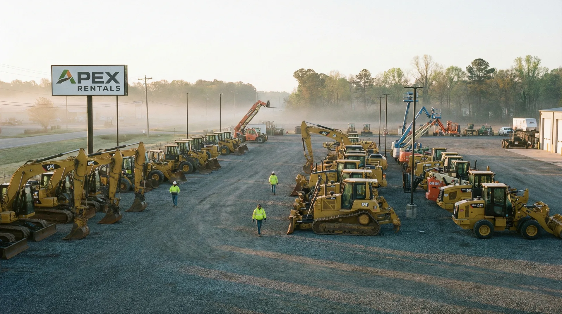 Construction rental equipment yard