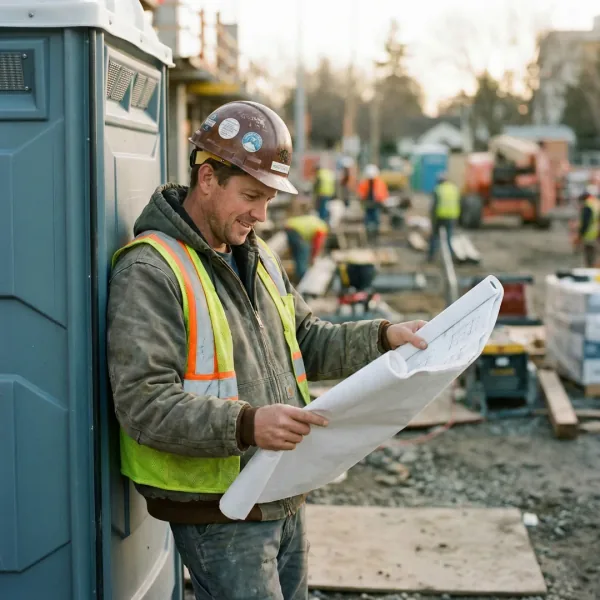 Portable restroom rental unit