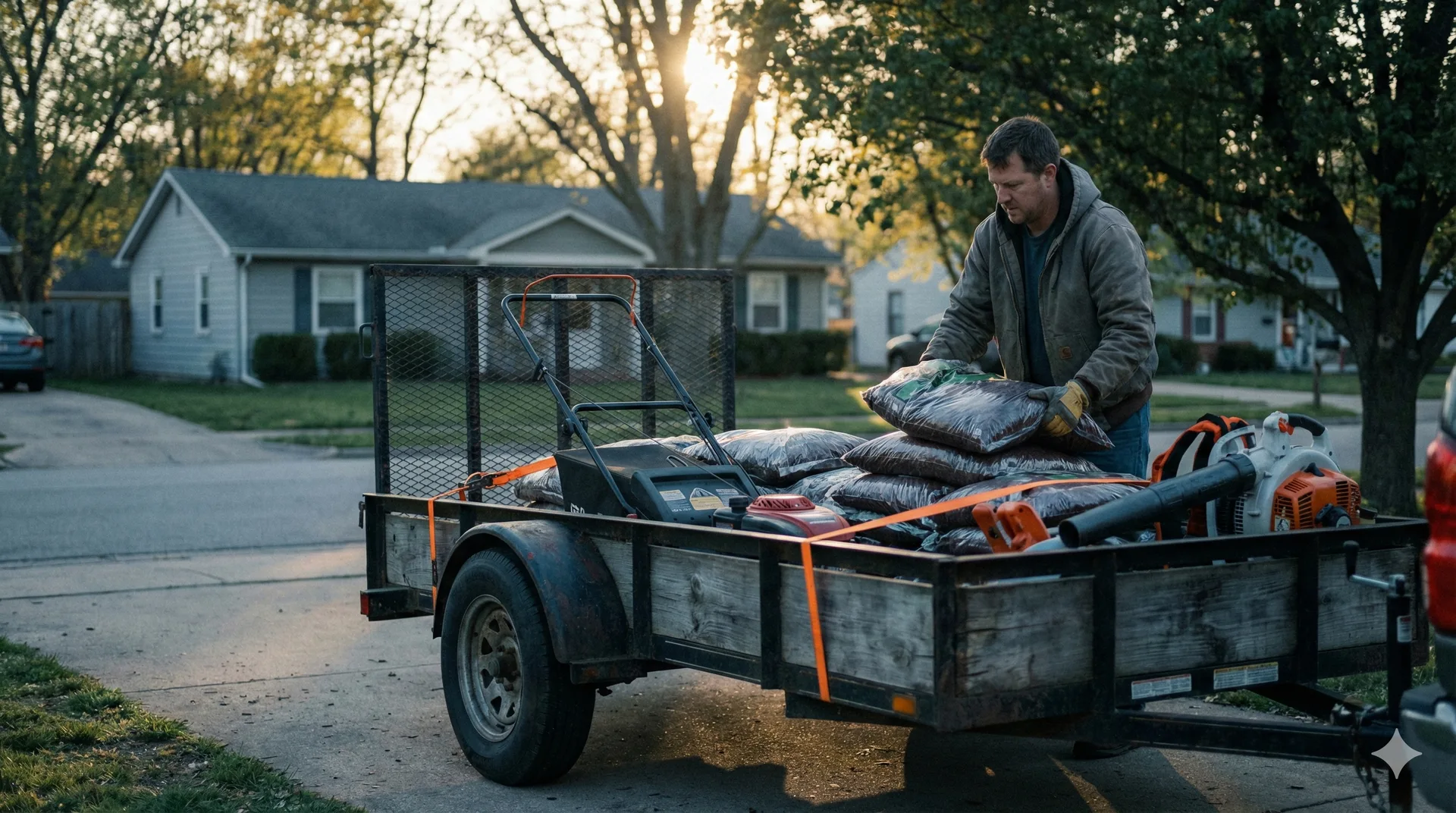 Trailer parked for rental pickup